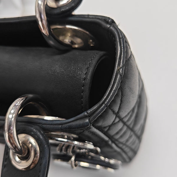 Lady Dior Mini Quilted Calfskin Black