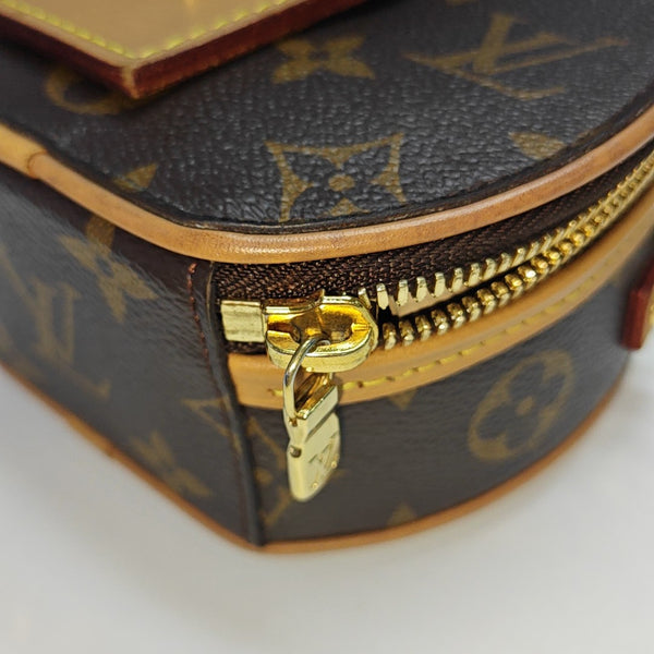 BOITE CHAPEAU Mini Monogram Coated Canvas Brown