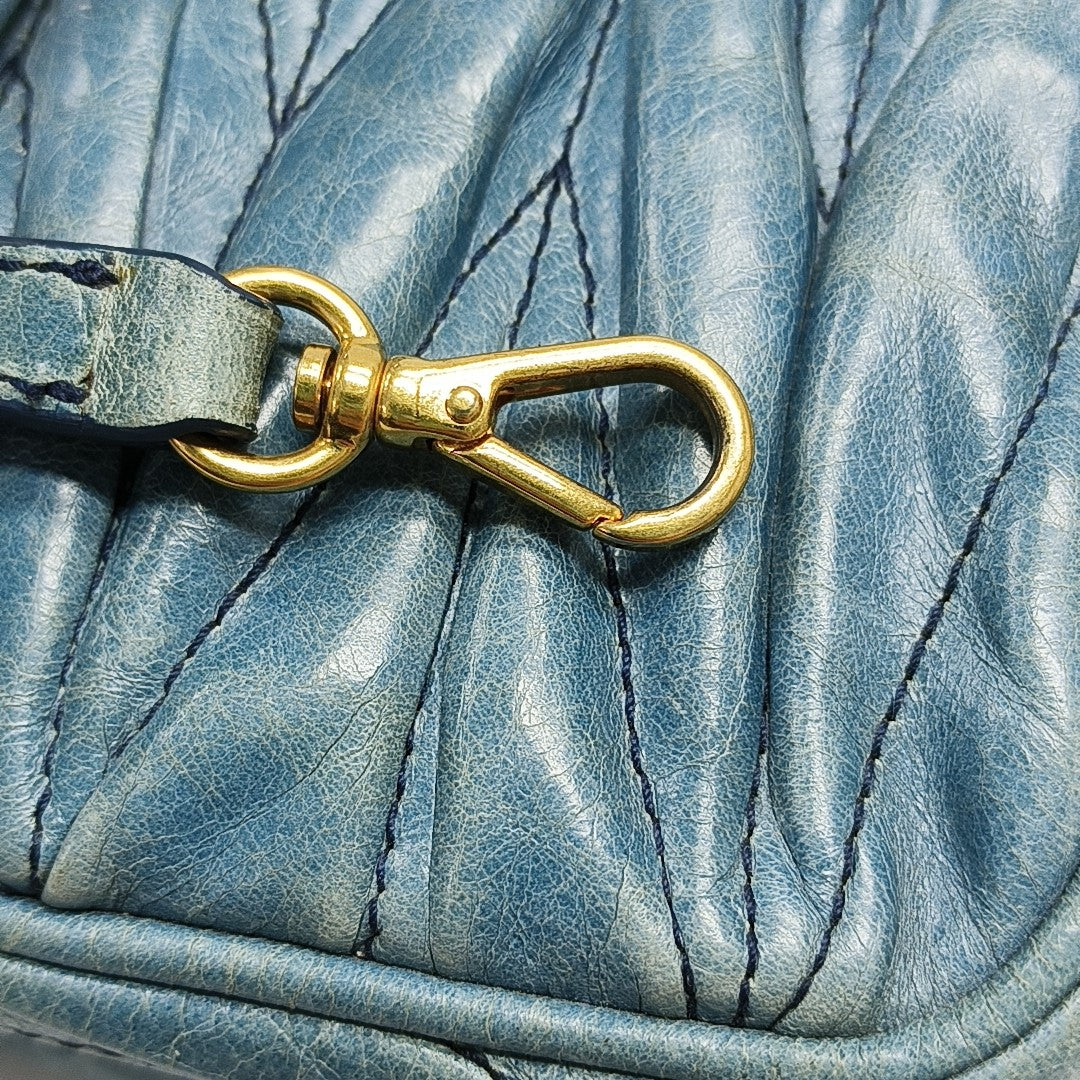 Calfskin Shoulder Bag Blue