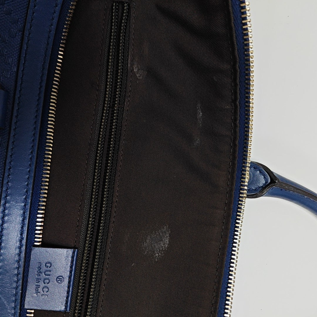 Leather Shoulder Bag Blue