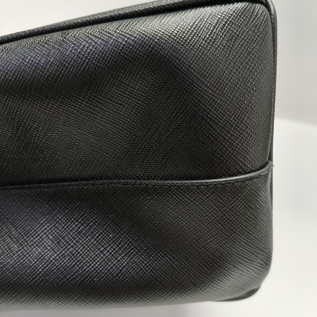 Galleria Large Saffiano Calfskin Black