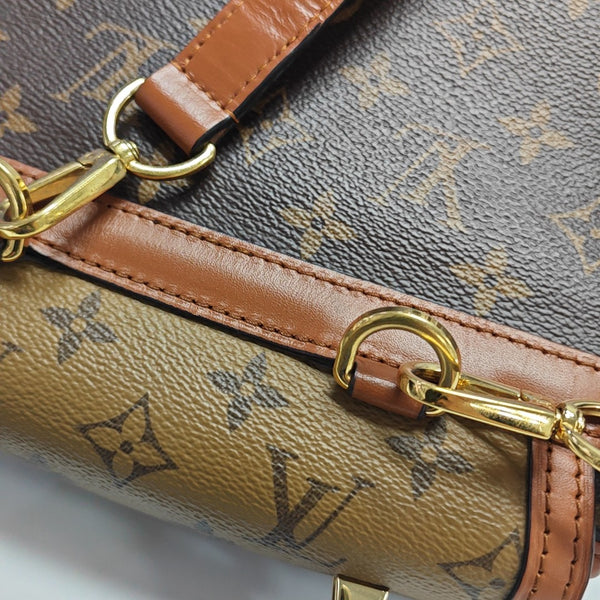 Monogram Coated Canvas Backpack PM Brown
