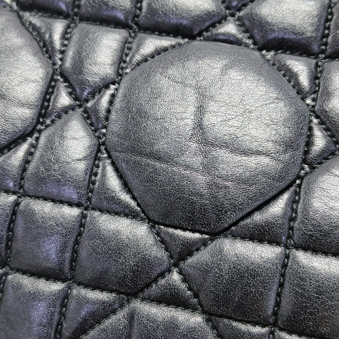 Cannage Lambskin Shoulder Bag Black