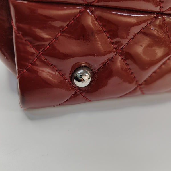 Quilted Calfskin Tote Bag Red