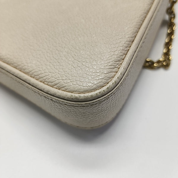 EASY POUCH ON STRAP Calfskin Beige