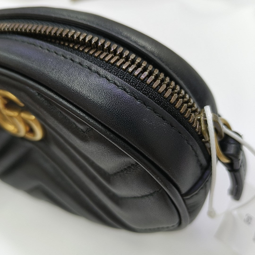 GG Marmont Super Mini Quilted Calfskin Black