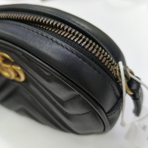 GG Marmont Super Mini Quilted Calfskin Black