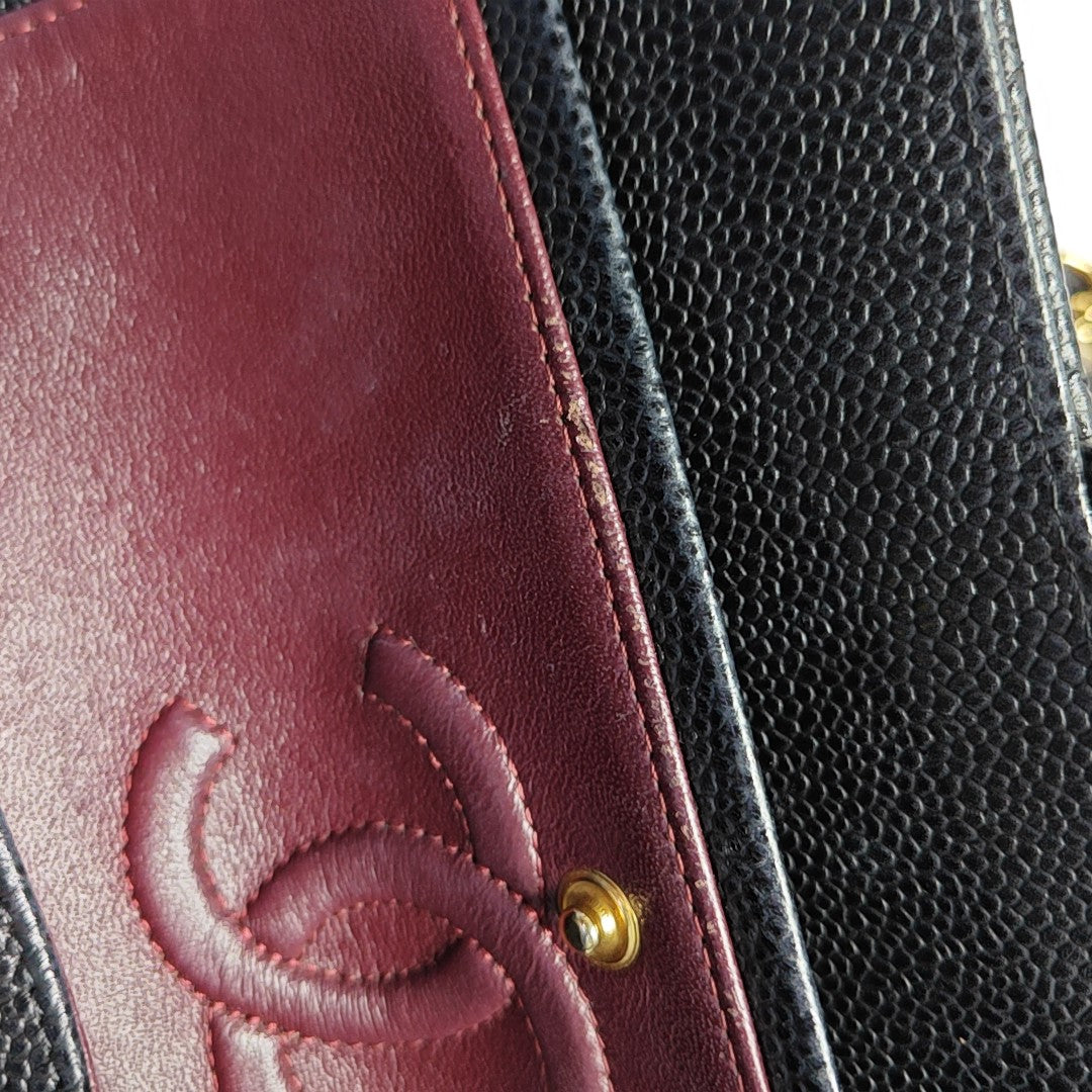 CLASSIC FLAP Small Quilted Grained Calfskin Black