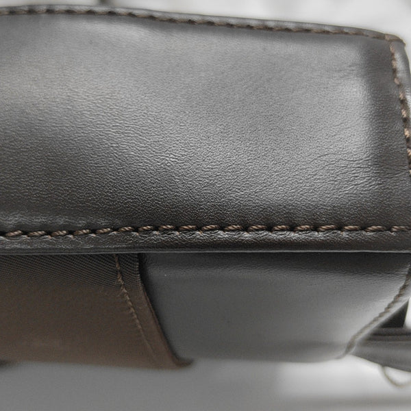 Fabric Top Handle Bag Brown