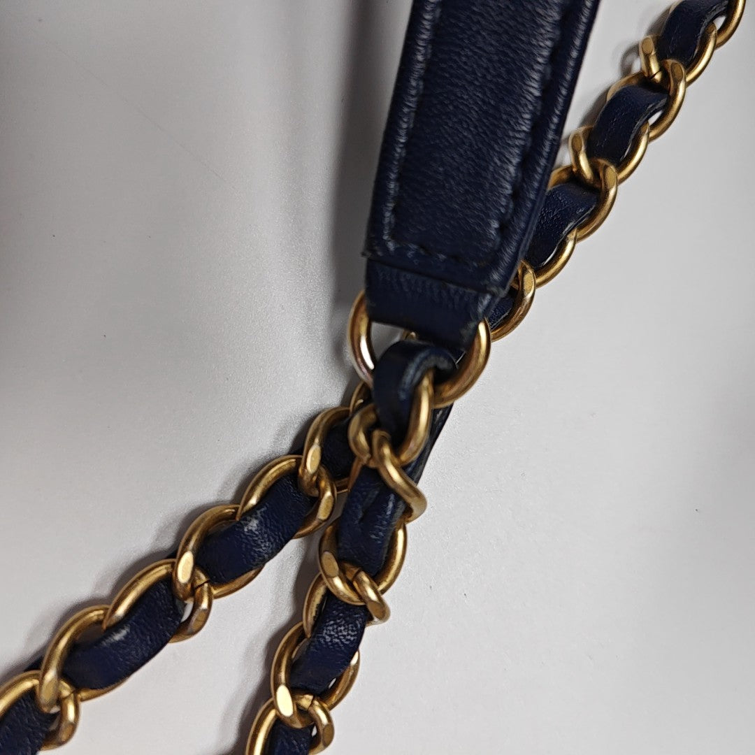 IN THE LOOP Quilted Grained Calfskin Blue