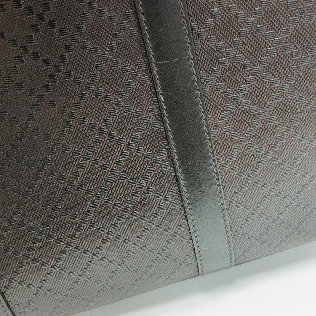 Coated Canvas Shoulder Bag Brown