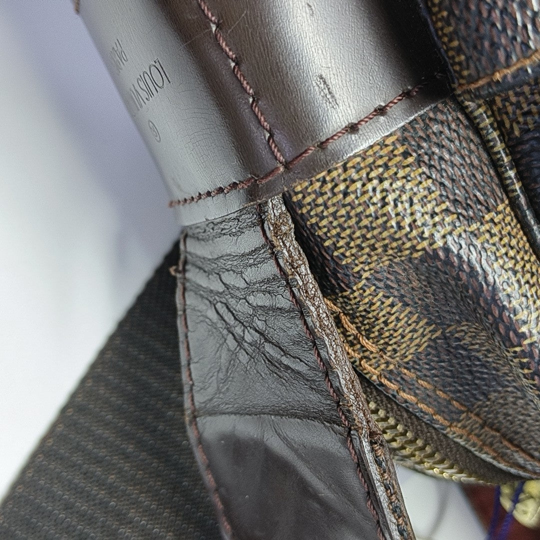 NAVIGLIO Damier Ebene Coated Canvas Brown