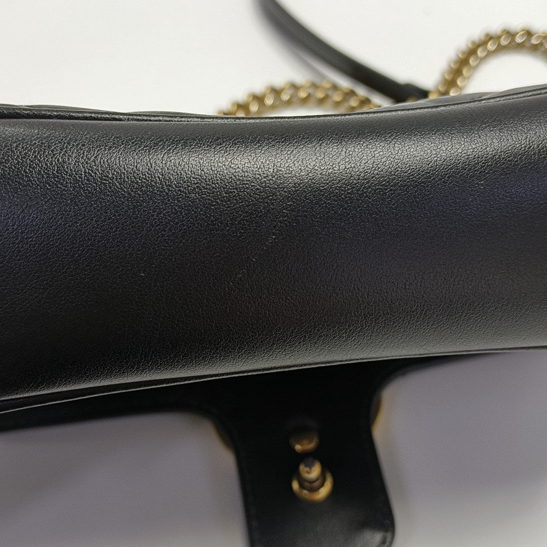 GG Marmont Small Quilted Calfskin Black