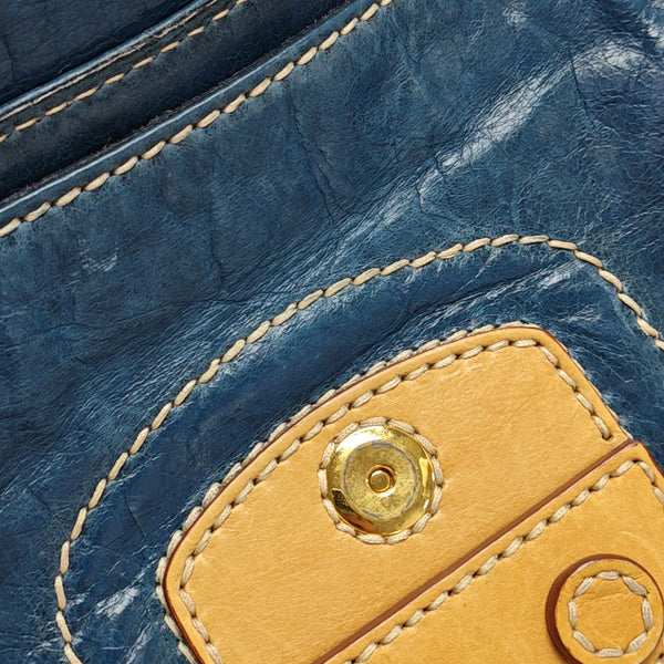 Calfskin Shoulder Bag Blue
