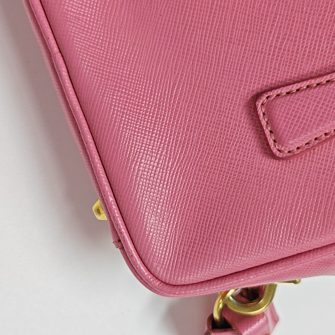 Saffiano Calfskin Shoulder Bag Pink