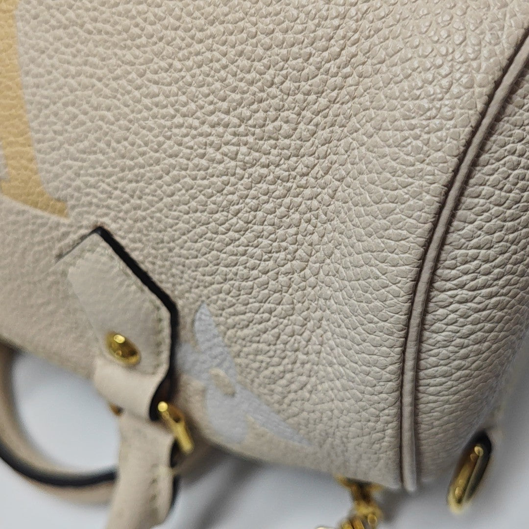 PAPILLON BB Monogram Calfskin Beige