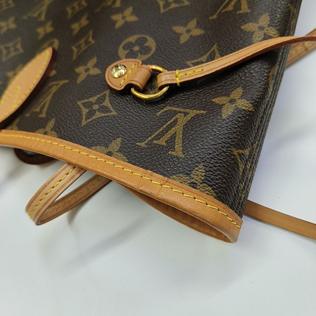 NEVERFULL MM Monogram Coated Canvas Brown