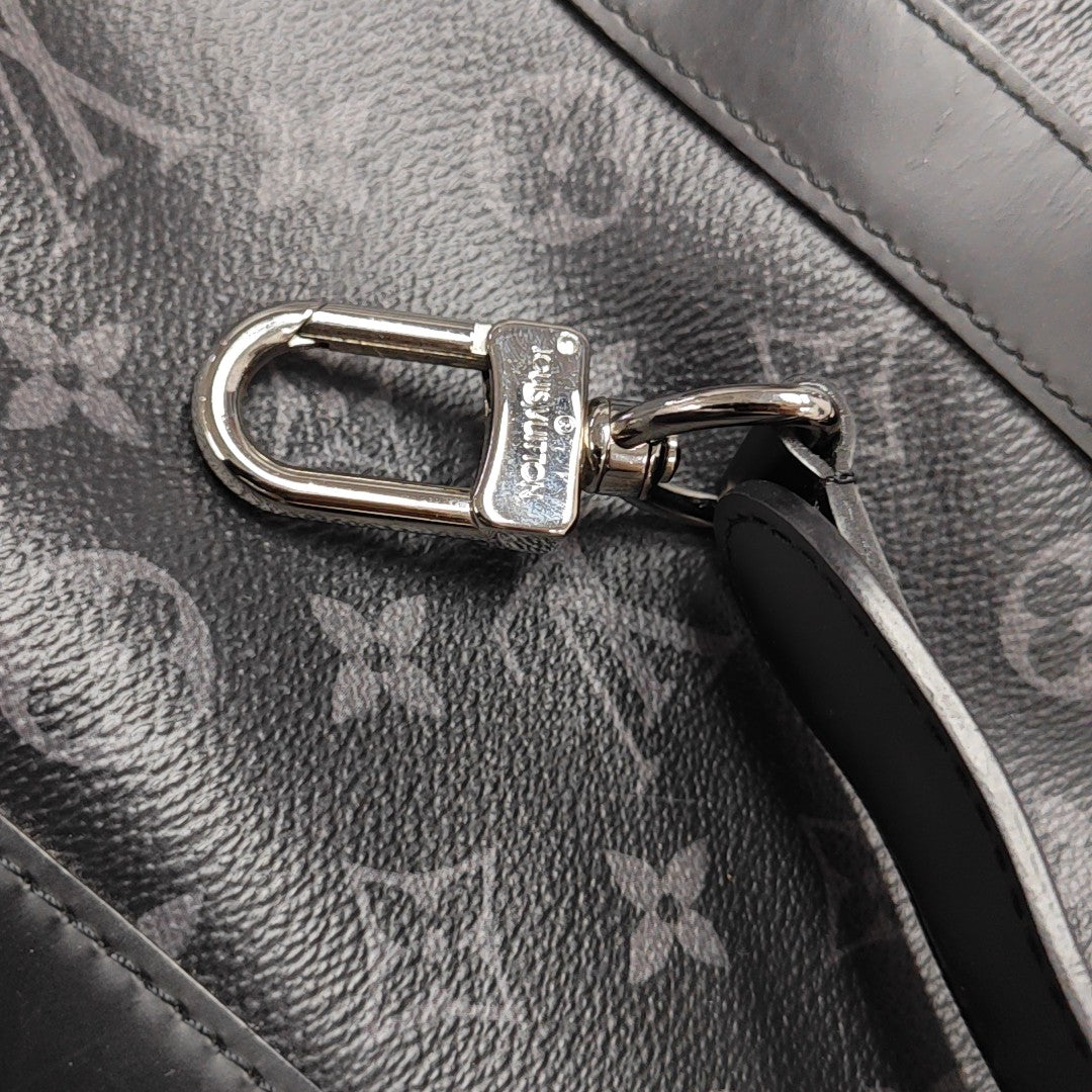 KEEPALL 55 Monogram Coated Canvas Black