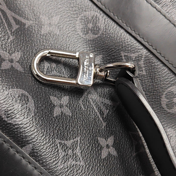 KEEPALL 55 Monogram Coated Canvas Black