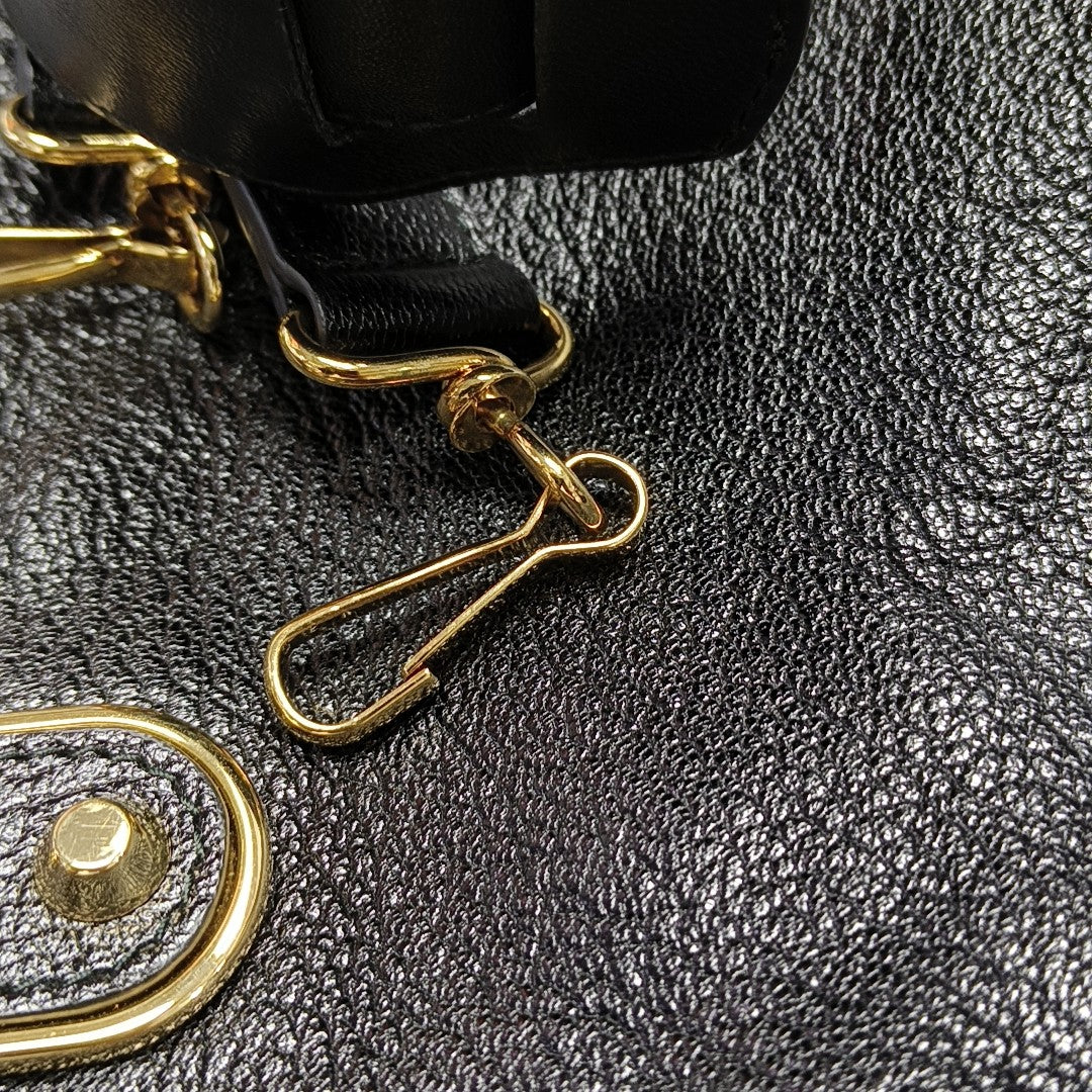 Classic Metallic Edge City Small Lambskin Black