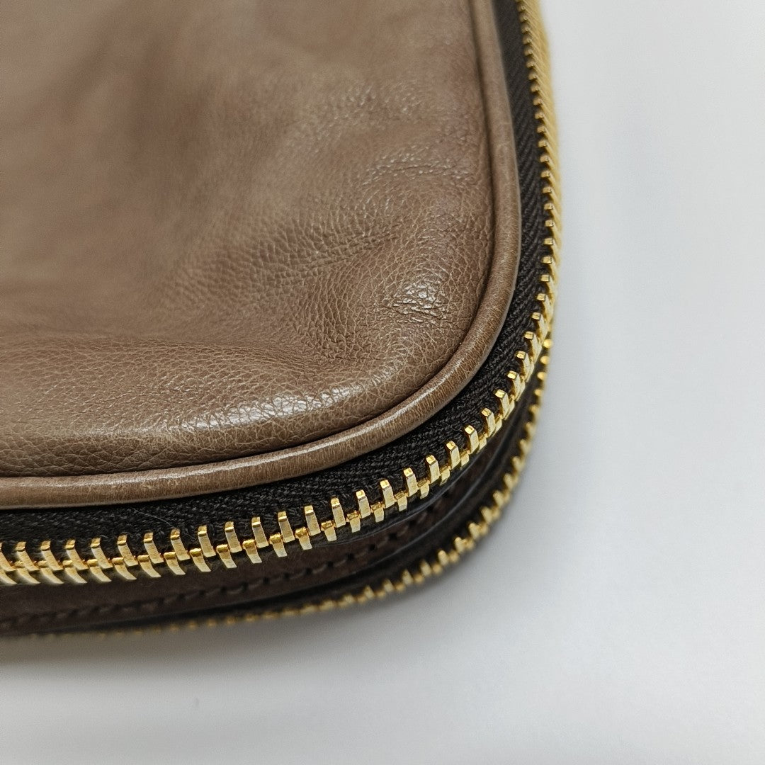 Calfskin Shoulder Bag Brown