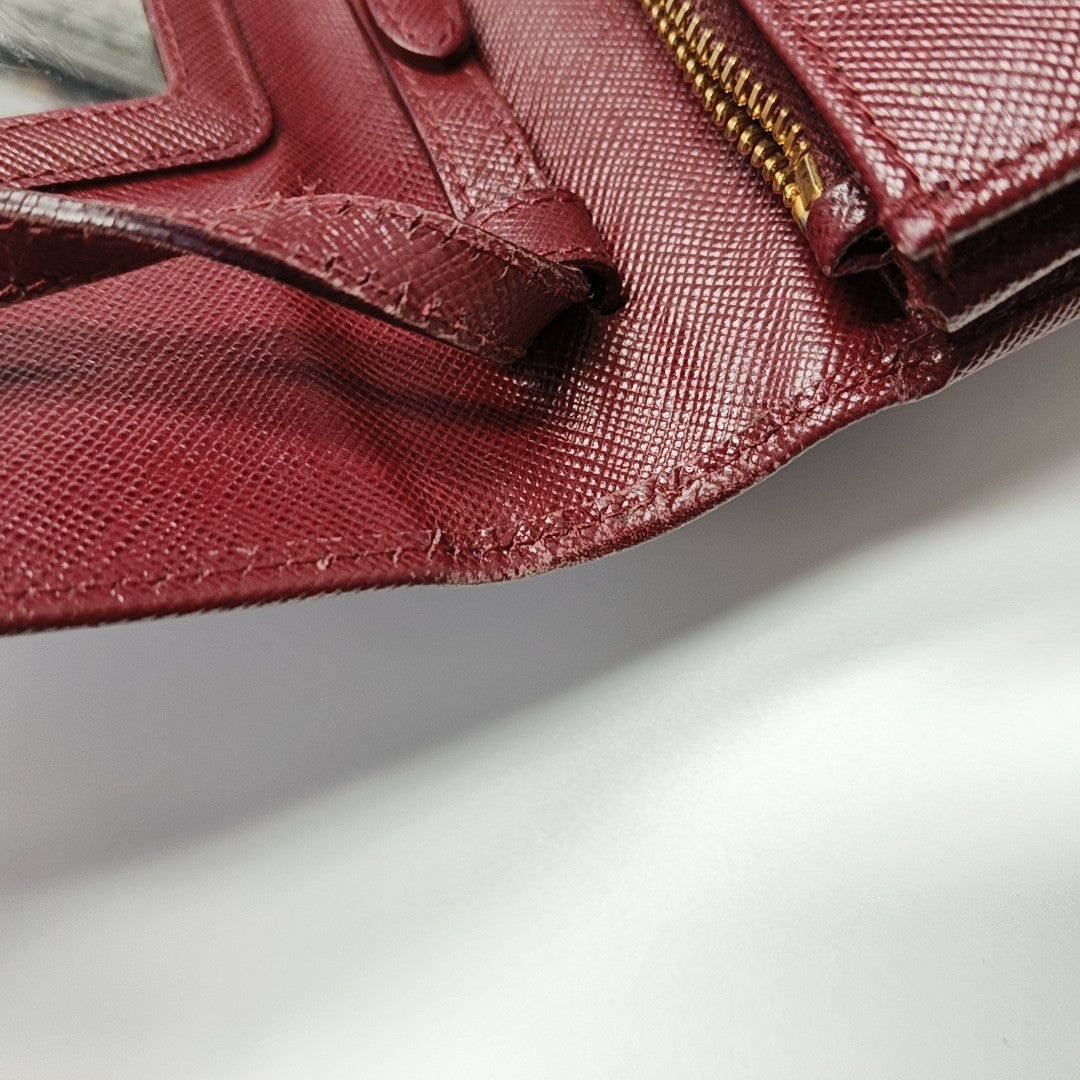 Saffiano Calfskin Shoulder Bag Red