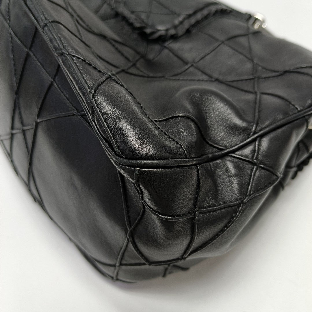 New Lock Cannage Calfskin Black