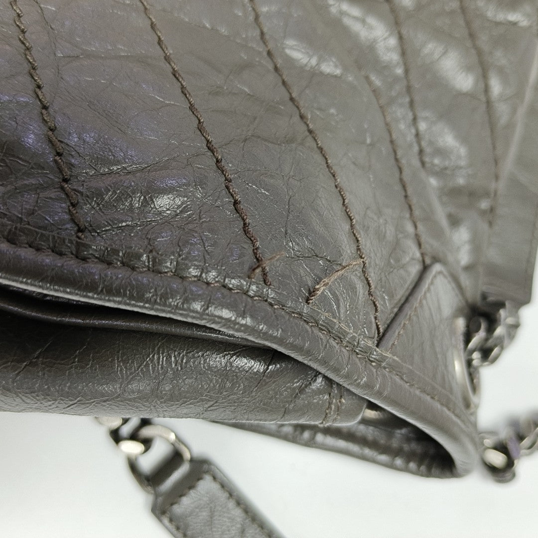 NIKI Medium Chevron Calfskin Green