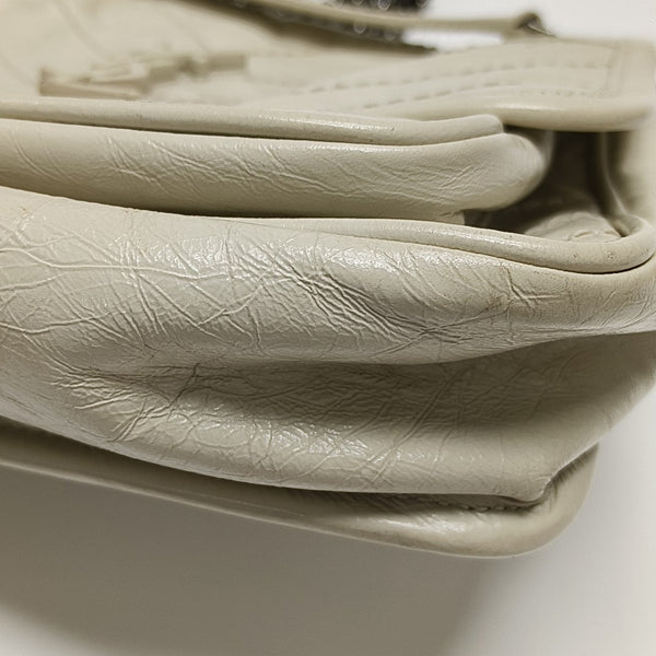 NIKI Small Chevron Calfskin White