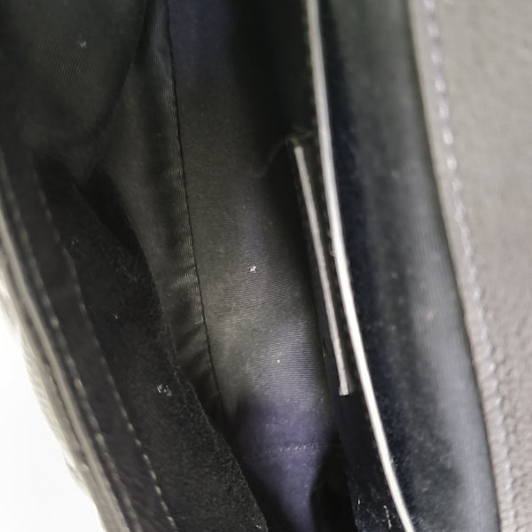 Chevron Lambskin Shoulder Bag Black