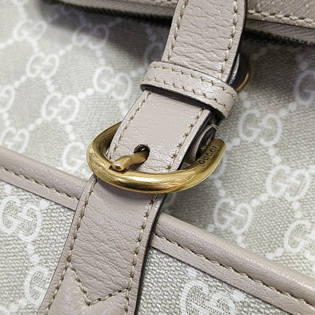 Monogram Coated Canvas Backpack Beige