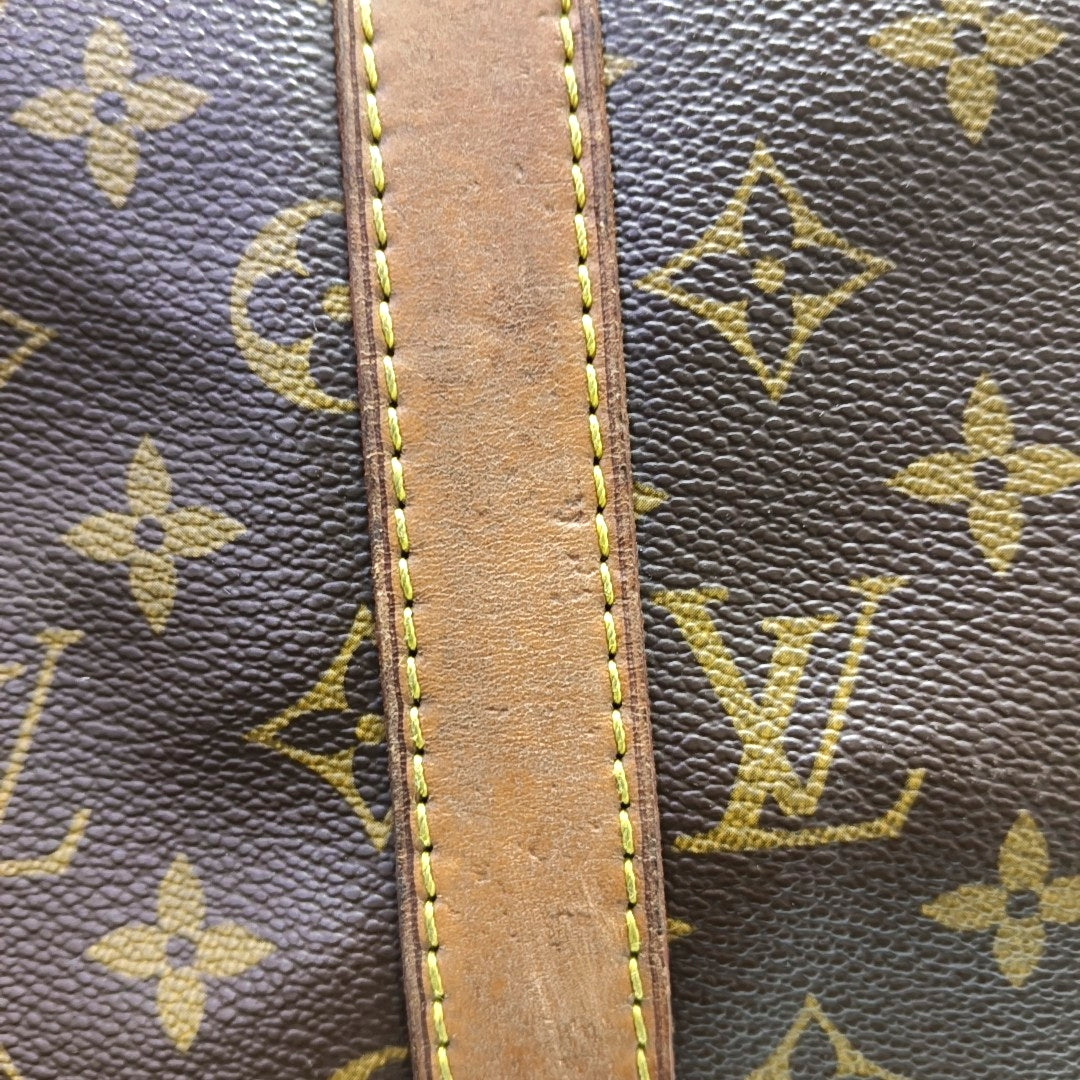 KEEPALL 50 Monogram Coated Canvas Brown