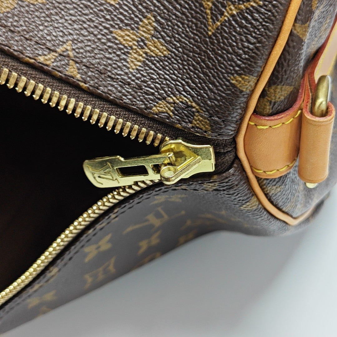 KEEPALL 50 Monogram Coated Canvas Brown