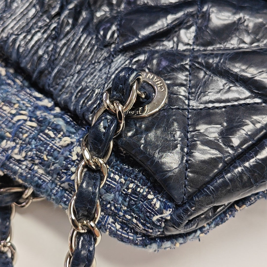 Quilted Calfskin Tote Bag Blue