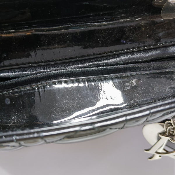 Lady Dior Large Cannage Patent Leather Black