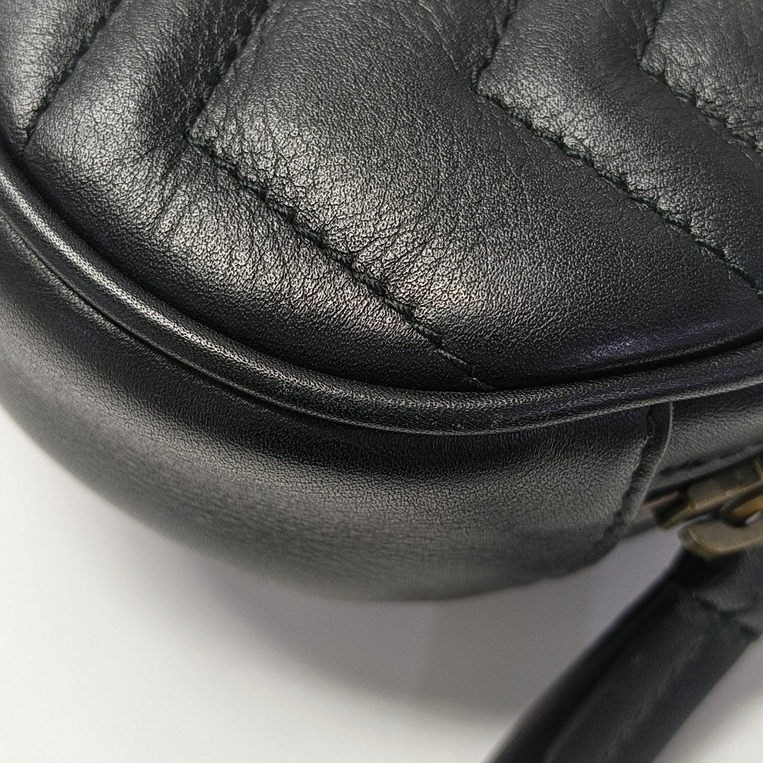 GG Marmont Super Mini Quilted Calfskin Black
