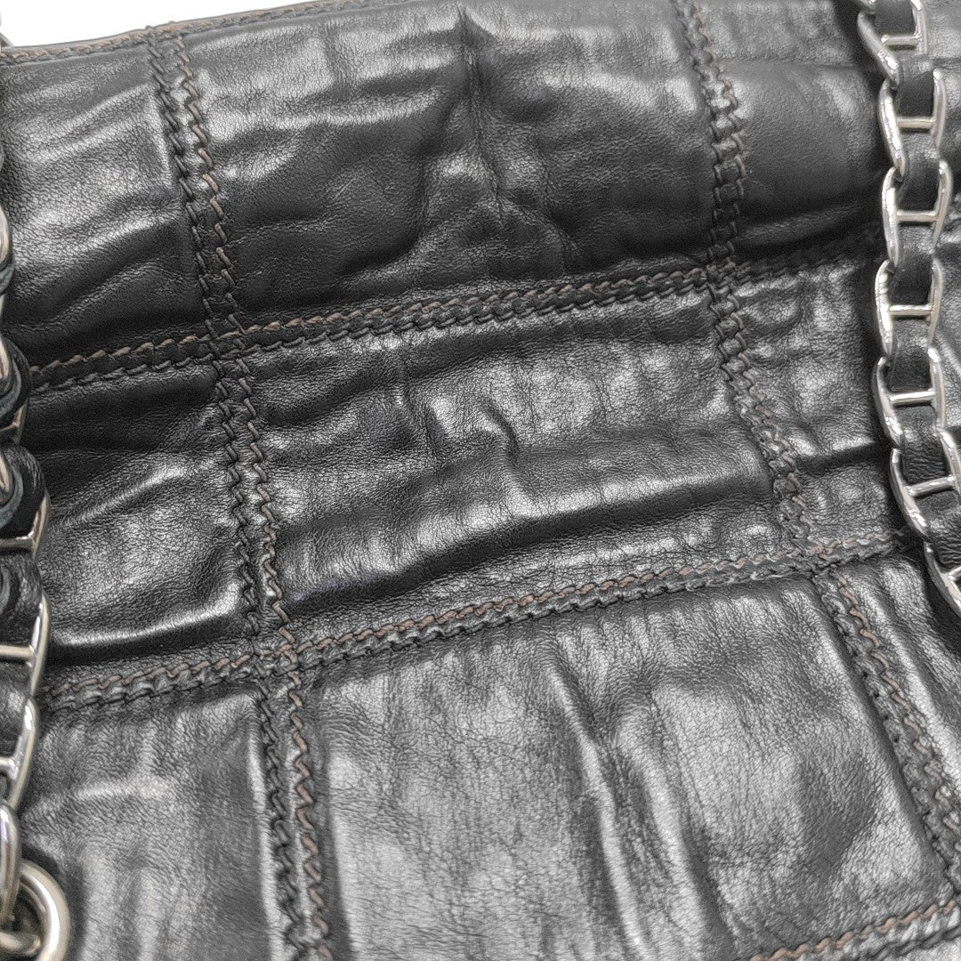 Quilted Lambskin Shoulder Bag Black