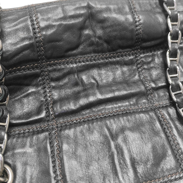 Quilted Lambskin Shoulder Bag Black