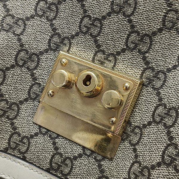 Padlock Small Monogram Coated Canvas Beige