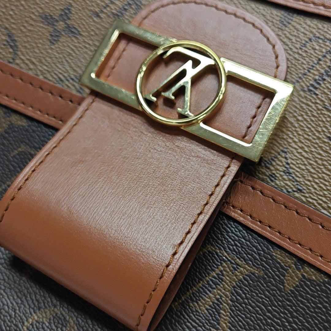 DAUPHINE MM Monogram Coated Canvas Brown