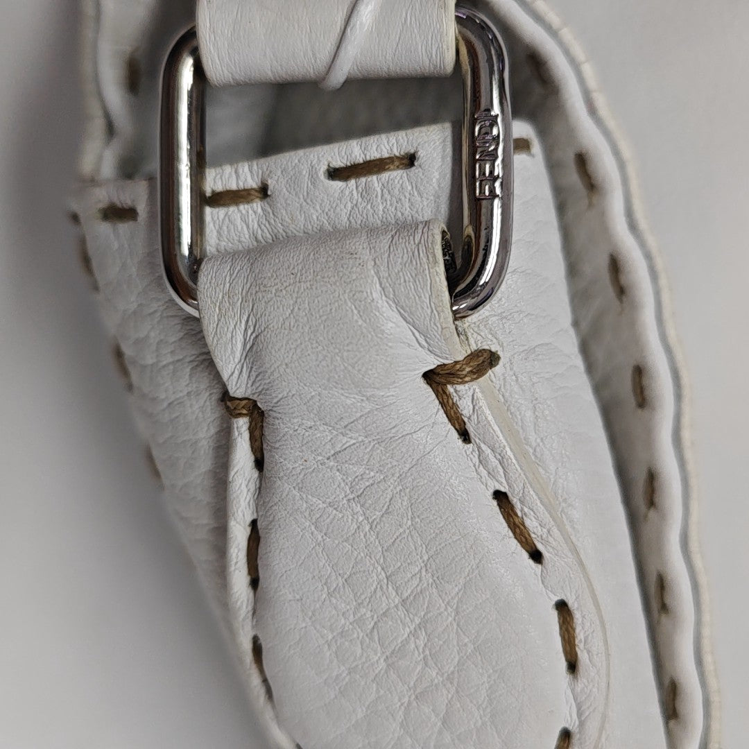 Quilted Calfskin Shoulder Bag White