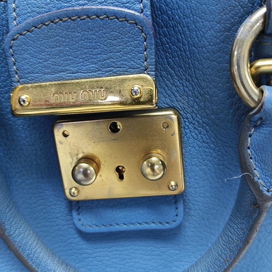 Calfskin Shoulder Bag Blue
