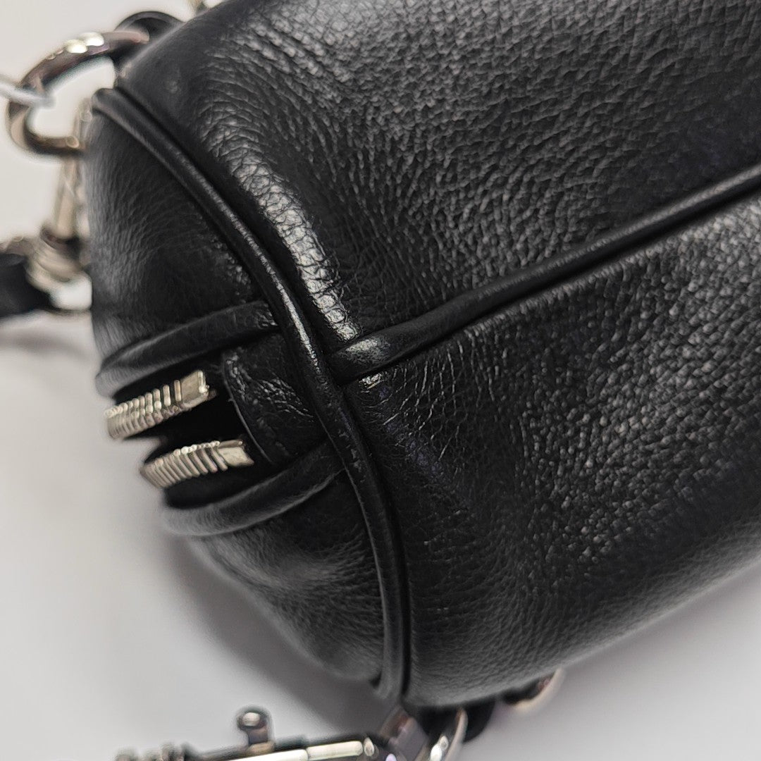 Calfskin Top Handle Bag Black