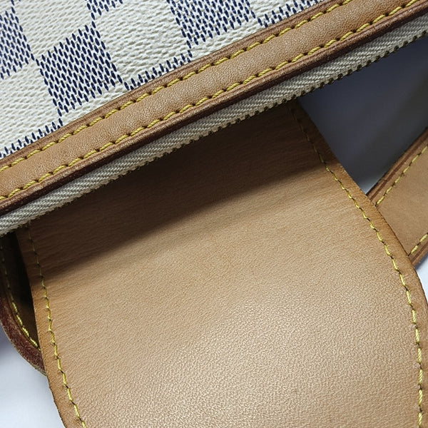 STRESA PM Damier Azur Coated Canvas White