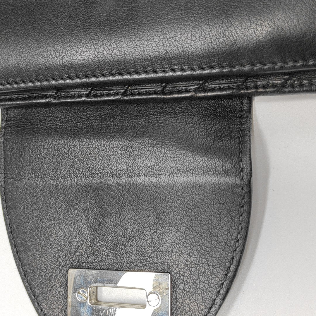 Gancio Calfskin Black Wallet