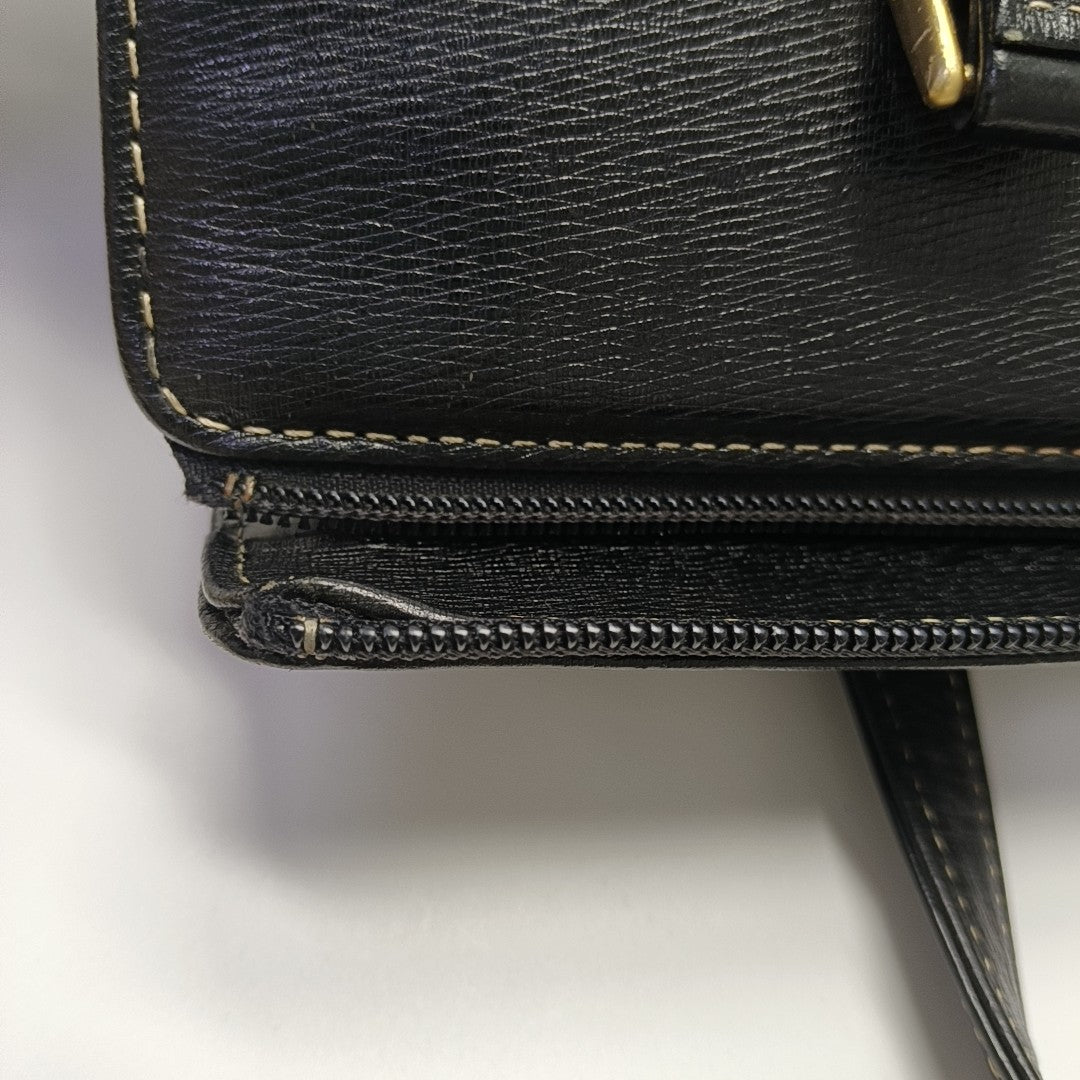 Calfskin Top Handle Bag Black