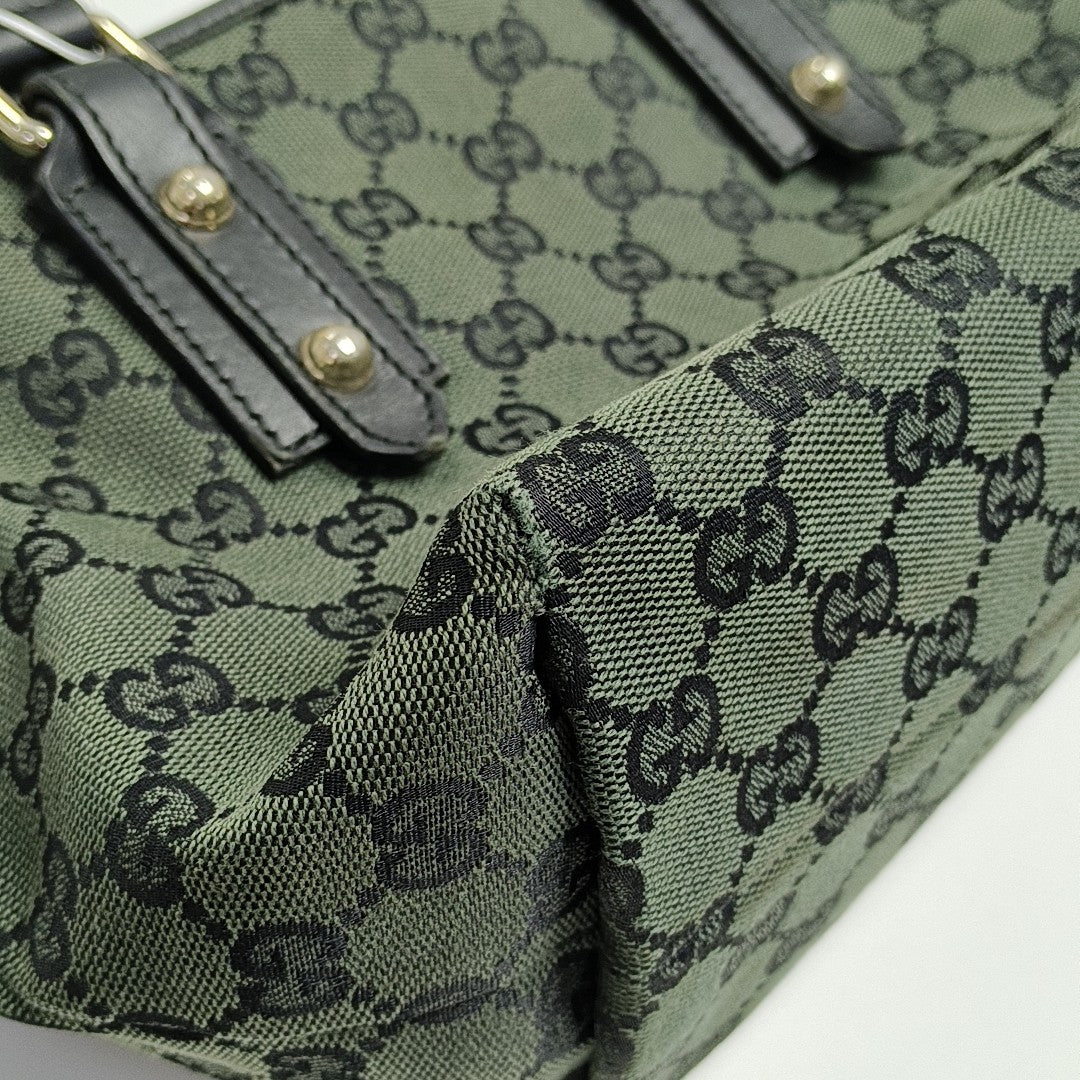 Monogram Canvas Tote Bag Green