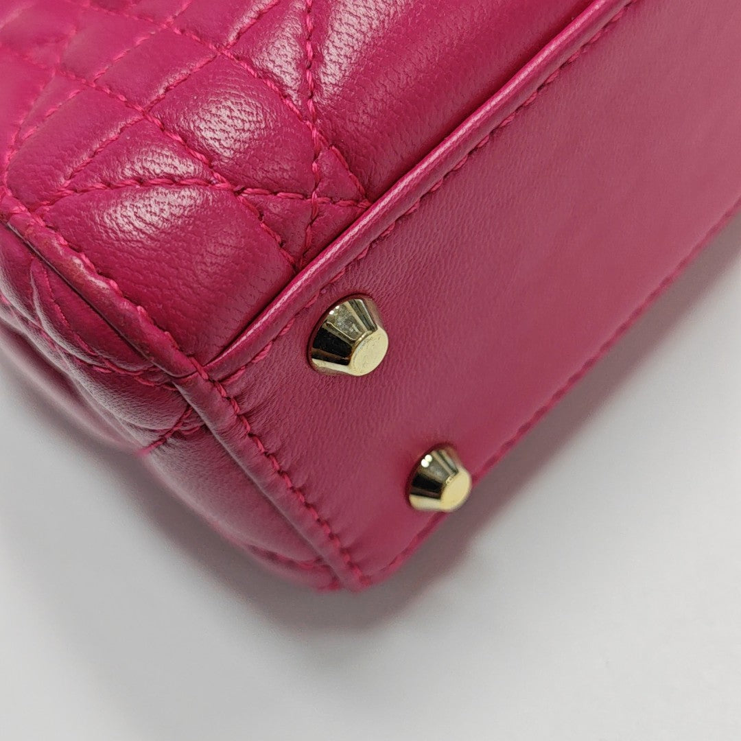 Lady Dior Mini Cannage Lambskin Red