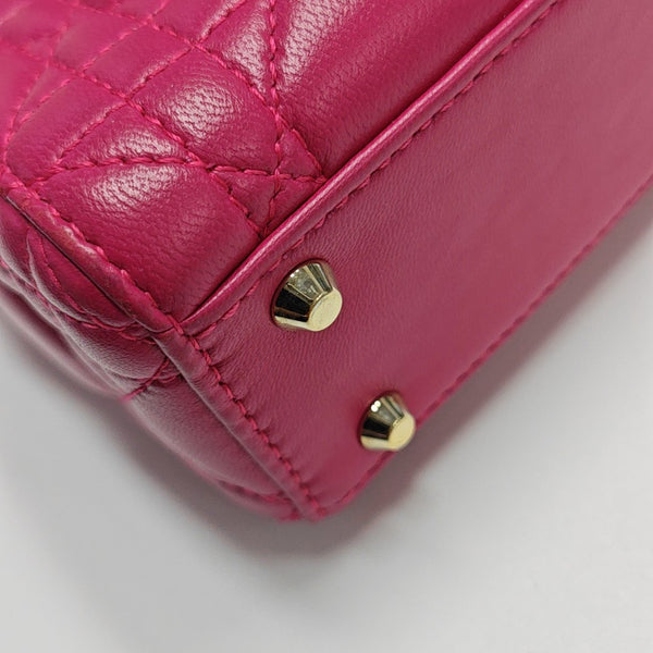 Lady Dior Mini Cannage Lambskin Red