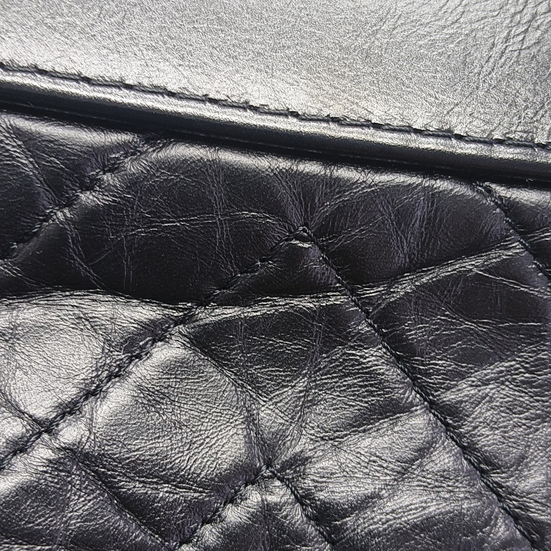 GABRIELLE Small Quilted Calfskin Black